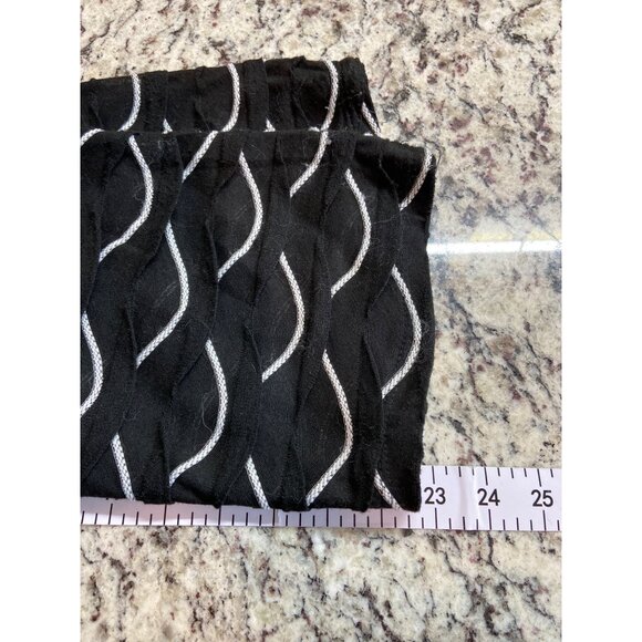 Investments Black Sheer Wavy Stripe Blouse M Mesh Artsy Retro Chic USA - Picture 7 of 7